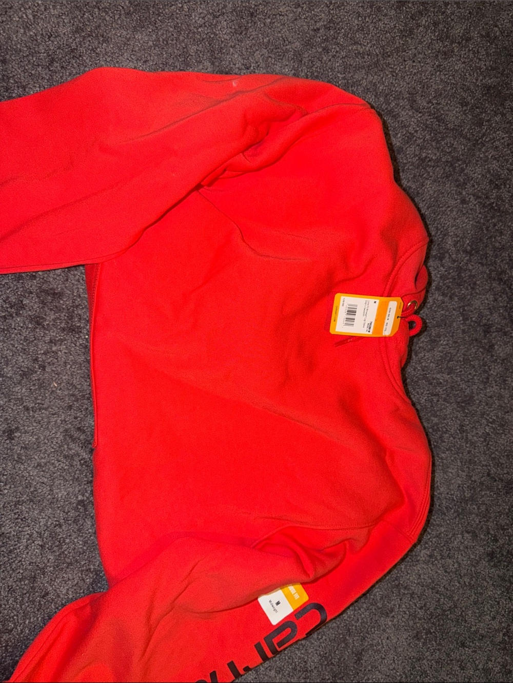 Carhartt Vibrant Red Logo Sleeve Crewneck